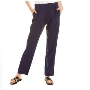 GIADA FORTE Pants Black Pull On Linen Blend Made in Italy Women’s Small